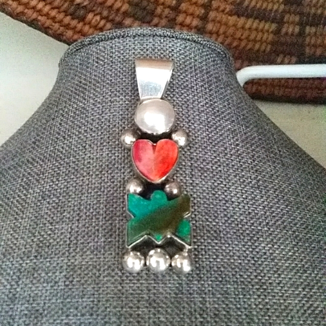 New Native American Navajo Sterling And Turquoise Pendant -Veronica Yellowhorse 400$